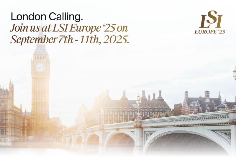 View of Big Ben and Westminster Bridge in London with text promoting LSI Europe '25 event, scheduled for September 7th-11th, 2025.