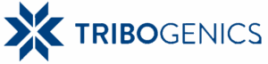 Tribogenics logo featuring a blue geometric star-like symbol to the left of the company name in blue capital letters on a light background.